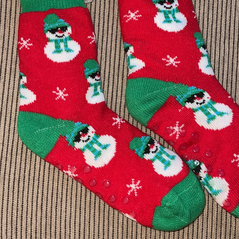 Snowman Fuzzy Socks - Picture 2 of 2